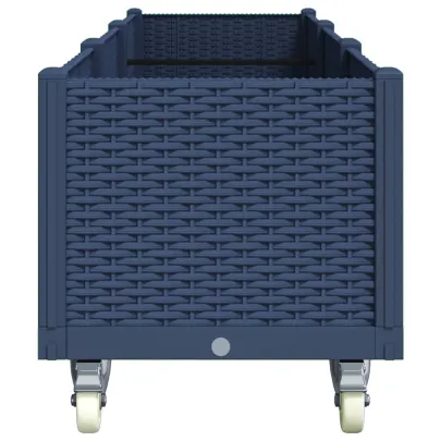 Jardinieră Grădină cu Roți și Spalier - Albastru Gri 240cm