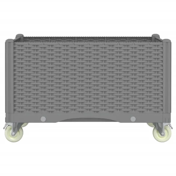 Jardinieră Grădină cu Roți și Rățușcă - Gri Deschis 80x50x54 cm