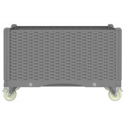 Jardinieră Grădină cu Roți și Rățușcă - Gri Deschis 80x50x54 cm