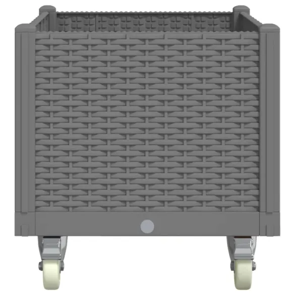 Jardinieră Grădină cu Roți și Rățușcă - Gri Deschis 80x50x54 cm