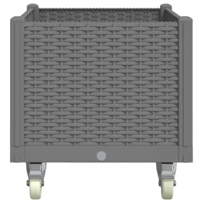 Jardinieră Grădină cu Roți și Rățușcă - Gri Deschis 80x50x54 cm