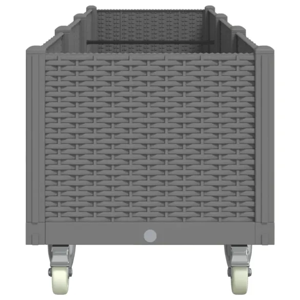 Jardinieră Grădină cu Roți și Spalier - Gri Deschis 240cm