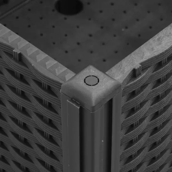 Jardinieră Grădină cu Roți și Spalier - Negru - 100x80x54 cm