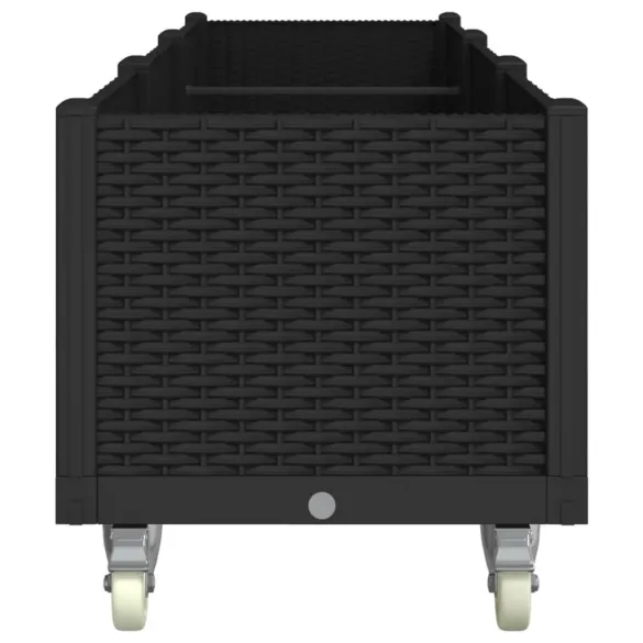 Jardinieră Grădină cu Rățușcă și Roți - Negru 240cm | Livrare Gratuită