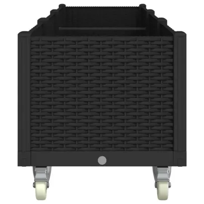 Jardinieră Grădină cu Rățușcă și Roți - Negru 240cm | Livrare Gratuită