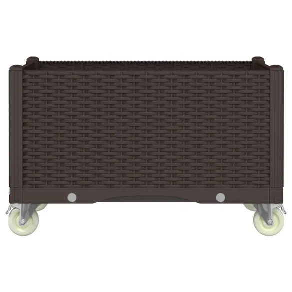 Jardinieră Grădină cu Roți și Rățoi - Maro 80x50x54 cm