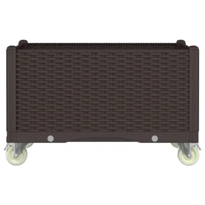 Jardinieră Grădină cu Roți și Rățoi - Maro 80x50x54 cm