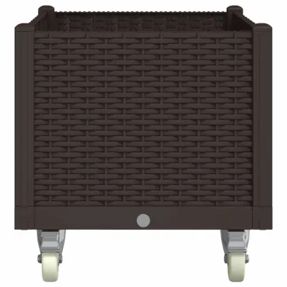 Jardinieră Grădină cu Roți și Rățoi - Maro 80x50x54 cm