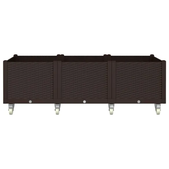 Jardinieră Grădină cu Roți și Spalier - Maro - 150x80x54 cm