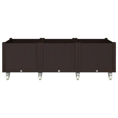 Jardinieră Grădină cu Roți și Spalier - Maro - 150x80x54 cm