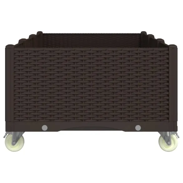 Jardinieră Grădină cu Roți și Spalier - Maro - 150x80x54 cm