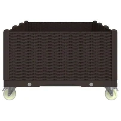 Jardinieră Grădină cu Roți și Spalier - Maro - 150x80x54 cm