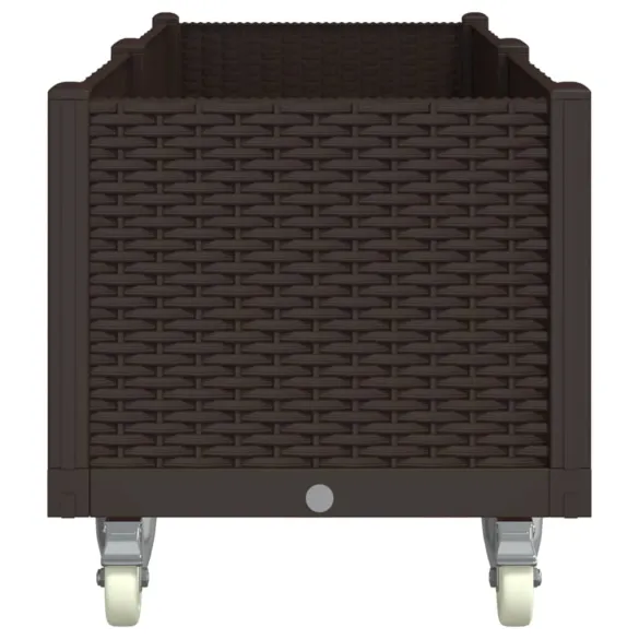 Jardinieră Grădină cu Roți și Rățoi - Maro 160x50x54 cm