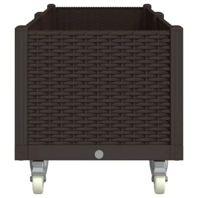 Jardinieră Grădină cu Roți și Rățoi - Maro 160x50x54 cm