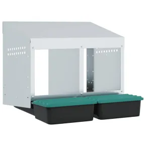 Cuibăr Găini 2 Compartimente - Montat Perete - Oțel Galvanizat 2