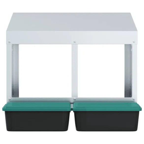 Cuibăr Găini 2 Compartimente - Montat Perete - Oțel Galvanizat