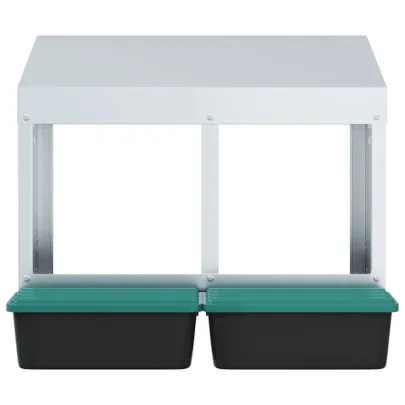 Cuibăr Găini 2 Compartimente - Montat Perete - Oțel Galvanizat