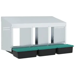 Cuibăr Găini 3 Compartimente - Oțel Galvanizat | Livrare Gratuită 2