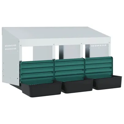 Cuibăr Găini 3 Compartimente - Oțel Galvanizat | Livrare Gratuită