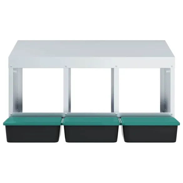 Cuibăr Găini 3 Compartimente - Oțel Galvanizat | Livrare Gratuită