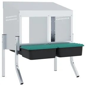 Cuibăr Găini 2 Compartimente Oțel Galvanizat | Livrare Gratuită 2