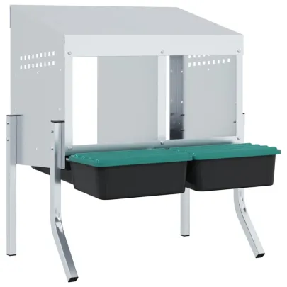 Cuibăr Găini 2 Compartimente Oțel Galvanizat | Livrare Gratuită