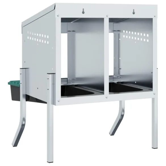 Cuibăr Găini 2 Compartimente Oțel Galvanizat | Livrare Gratuită