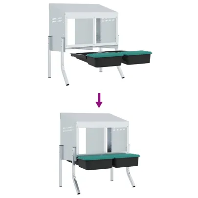 Cuibăr Găini 2 Compartimente Oțel Galvanizat | Livrare Gratuită