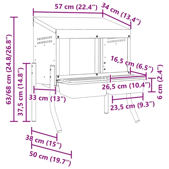 Cuibăr Găini 2 Compartimente Oțel Galvanizat | Livrare Gratuită