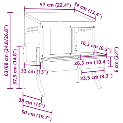 Cuibăr Găini 2 Compartimente Oțel Galvanizat | Livrare Gratuită