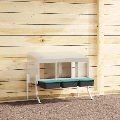 Cuib Găini 3 Compartimente Oțel Galvanizat | Livrare Gratuită