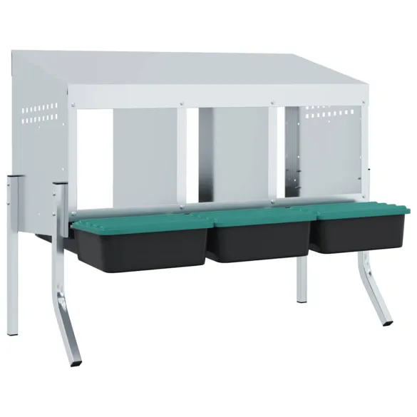 Cuib Găini 3 Compartimente Oțel Galvanizat | Livrare Gratuită