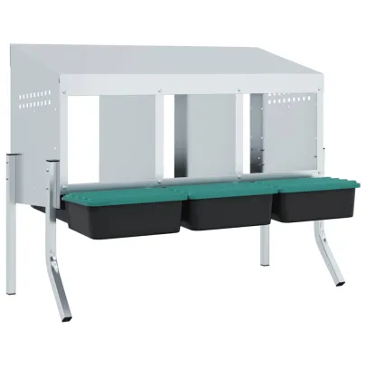 Cuib Găini 3 Compartimente Oțel Galvanizat | Livrare Gratuită