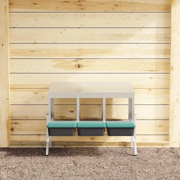 Cuib Găini 3 Compartimente Oțel Galvanizat | Livrare Gratuită