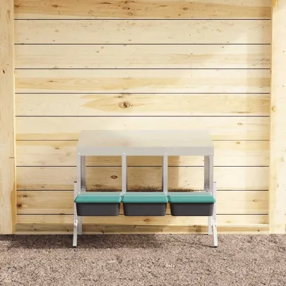 Cuib Găini 3 Compartimente Oțel Galvanizat | Livrare Gratuită