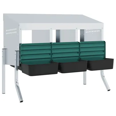 Cuib Găini 3 Compartimente Oțel Galvanizat | Livrare Gratuită