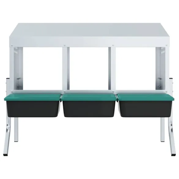 Cuib Găini 3 Compartimente Oțel Galvanizat | Livrare Gratuită