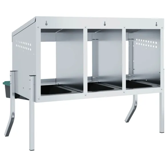 Cuib Găini 3 Compartimente Oțel Galvanizat | Livrare Gratuită