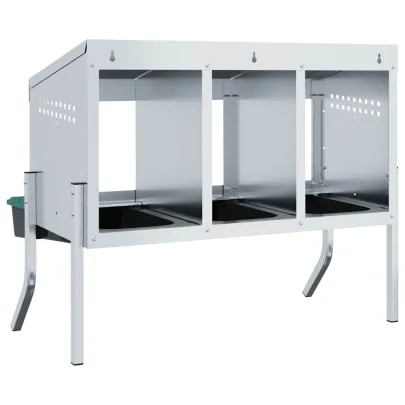 Cuib Găini 3 Compartimente Oțel Galvanizat | Livrare Gratuită