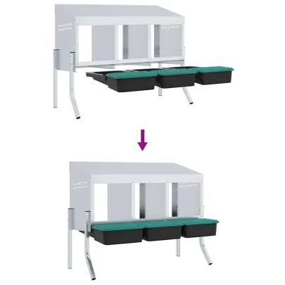 Cuib Găini 3 Compartimente Oțel Galvanizat | Livrare Gratuită