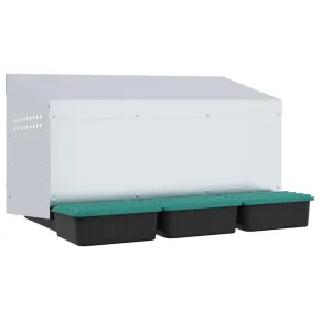 Cuibăr Găini 3 Compartimente - Montat pe Perete - Oțel Galvanizat 2