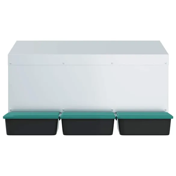 Cuibăr Găini 3 Compartimente - Montat pe Perete - Oțel Galvanizat