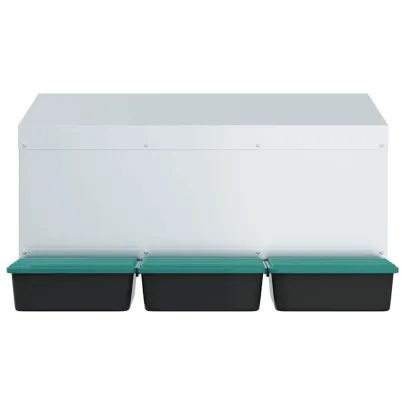 Cuibăr Găini 3 Compartimente - Montat pe Perete - Oțel Galvanizat