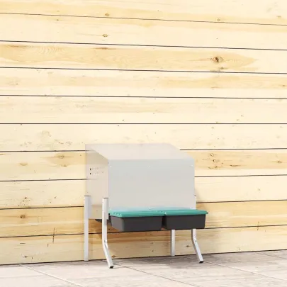 Cuibăr Găini 2 Compartimente - Oțel Galvanizat | Livrare Gratuită