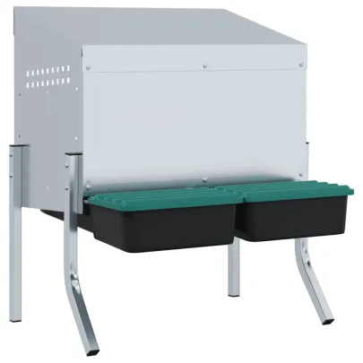 Cuibăr Găini 2 Compartimente - Oțel Galvanizat | Livrare Gratuită