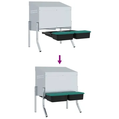 Cuibăr Găini 2 Compartimente - Oțel Galvanizat | Livrare Gratuită