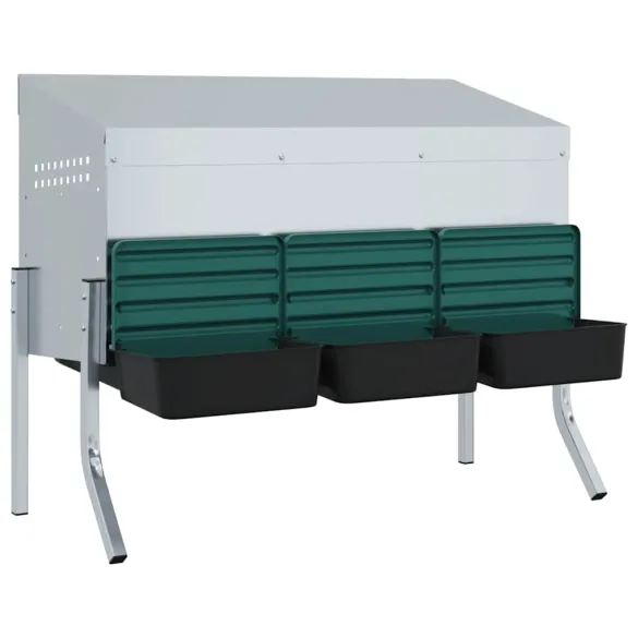 Cuib Găini 3 Compartimente Oțel Galvanizat | Livrare Gratuită