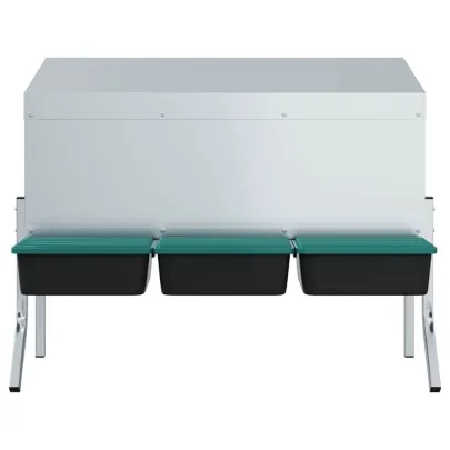 Cuib Găini 3 Compartimente Oțel Galvanizat | Livrare Gratuită