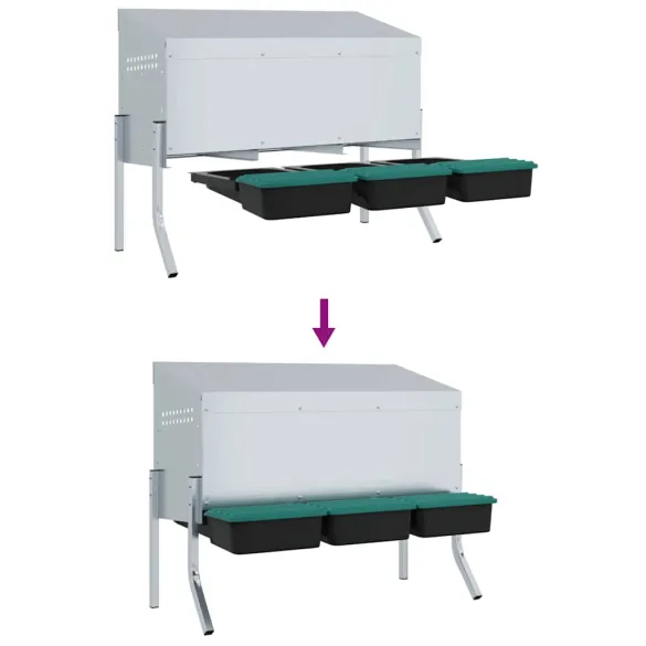 Cuib Găini 3 Compartimente Oțel Galvanizat | Livrare Gratuită