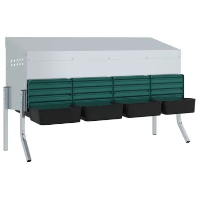 Cuib Găini 4 Compartimente Oțel Galvanizat | Livrare Gratuită